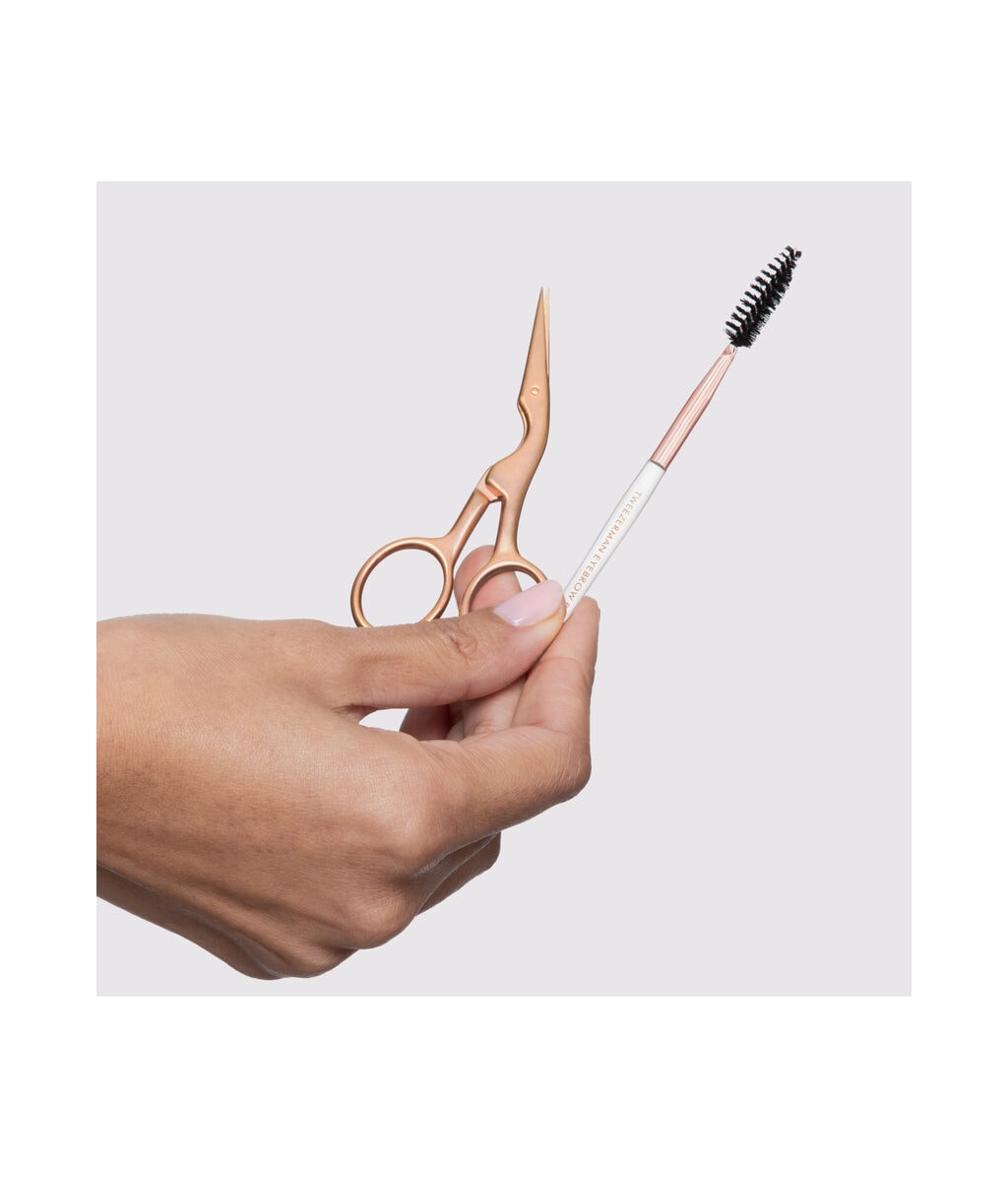 Ножницы для бровей со щёточкой Tweezerman Brow Shaping Scissors & Brush, Rose Gold — фото 4