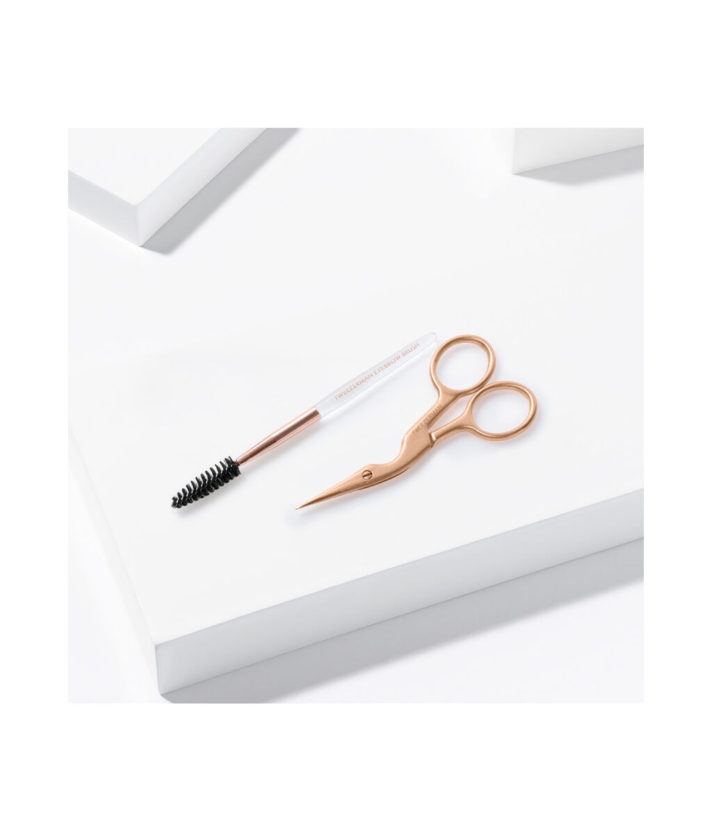 Ножницы для бровей со щёточкой Tweezerman Brow Shaping Scissors & Brush, Rose Gold — фото 6