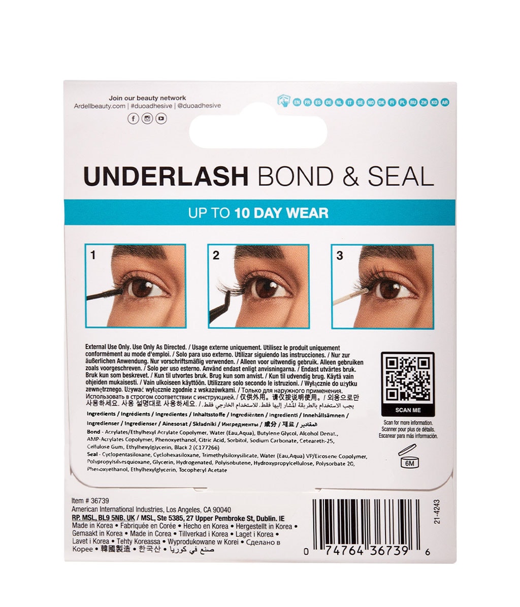 Клей для ресниц Ardell Duo Underlash Bond & Seal клей и закрепитель для накладных ресниц, оттенок Black & Clear, 4,5 г — фото 2