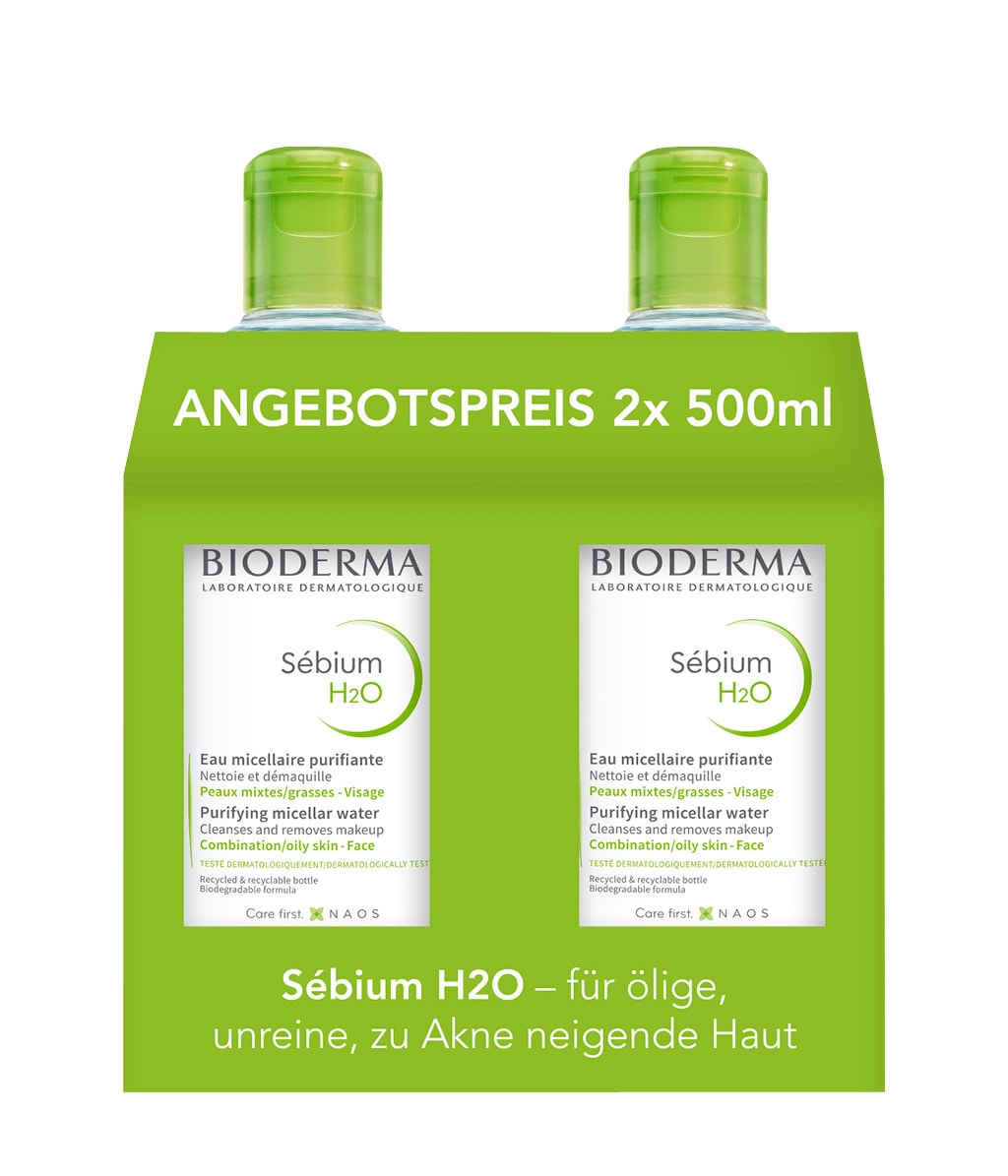 Мицеллярная вода Bioderma Sebium H2O регулирует себум, для жирной и комбинированной кожи, 1000 мл