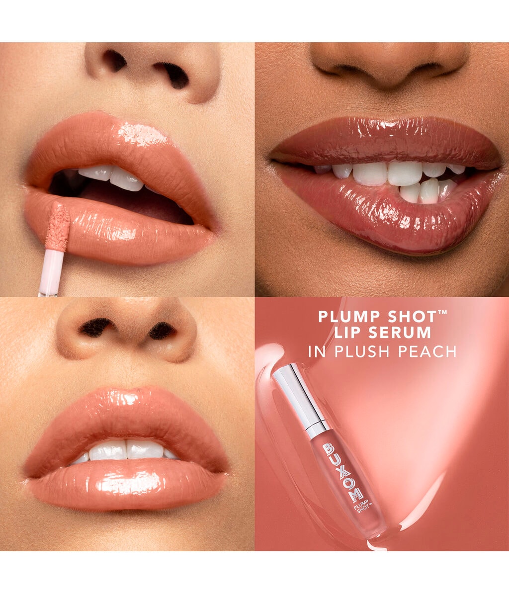 Сыворотка-блеск для губ Buxom Plump Shot Peptide Lip Serum, для объёма, с пептидами, оттенок Plush Peach, 4 мл — фото 3