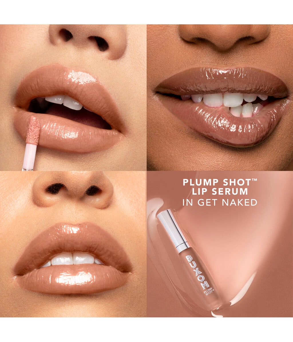 Сыворотка-блеск для губ Buxom Plump Shot Peptide Lip Serum, для объёма, с пептидами, оттенок Get Naked, 4 мл — фото 3