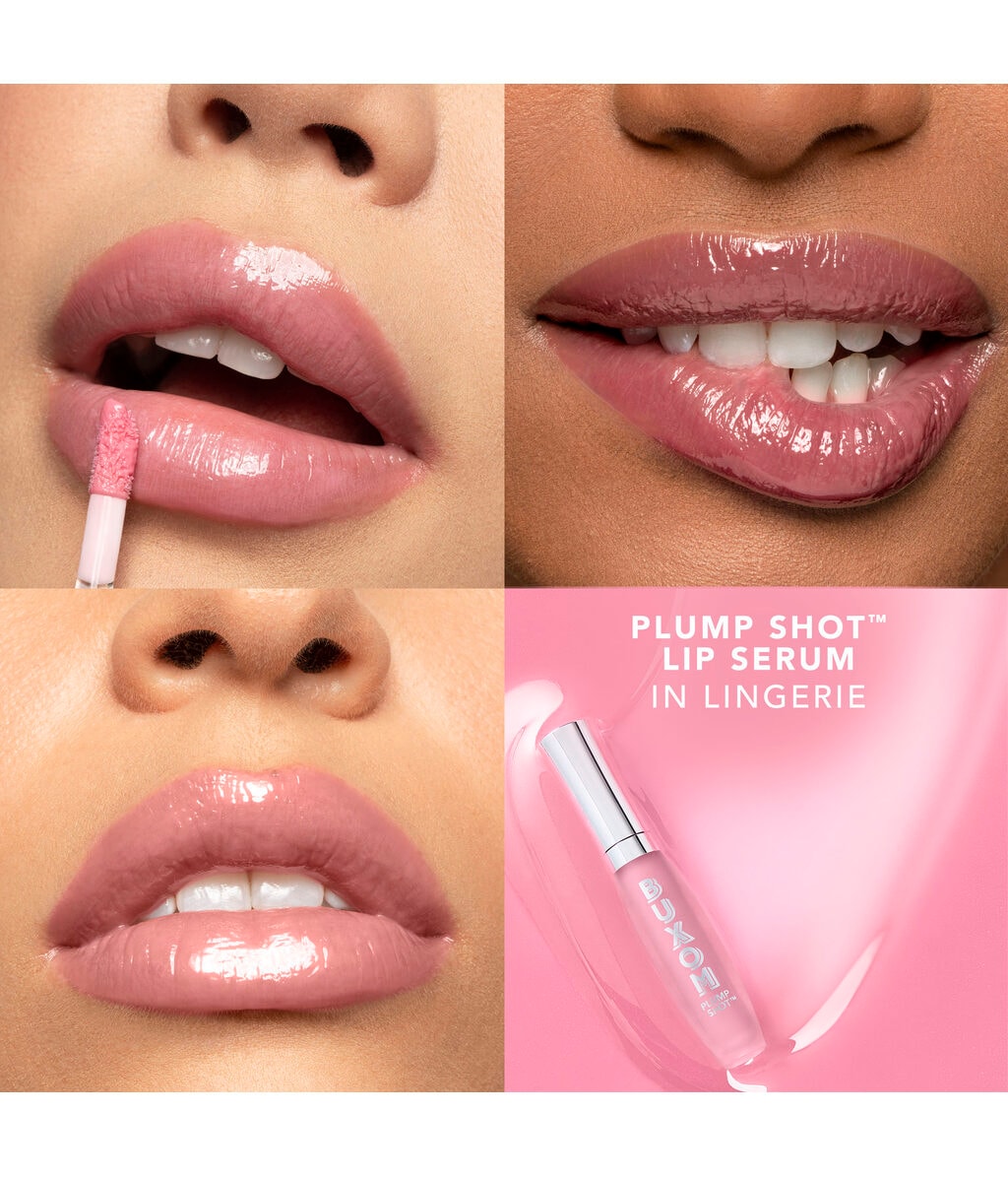 Сыворотка-блеск для губ Buxom Plump Shot Peptide Lip Serum, для объёма, с пептидами, оттенок Lingerie, 4 мл — фото 3