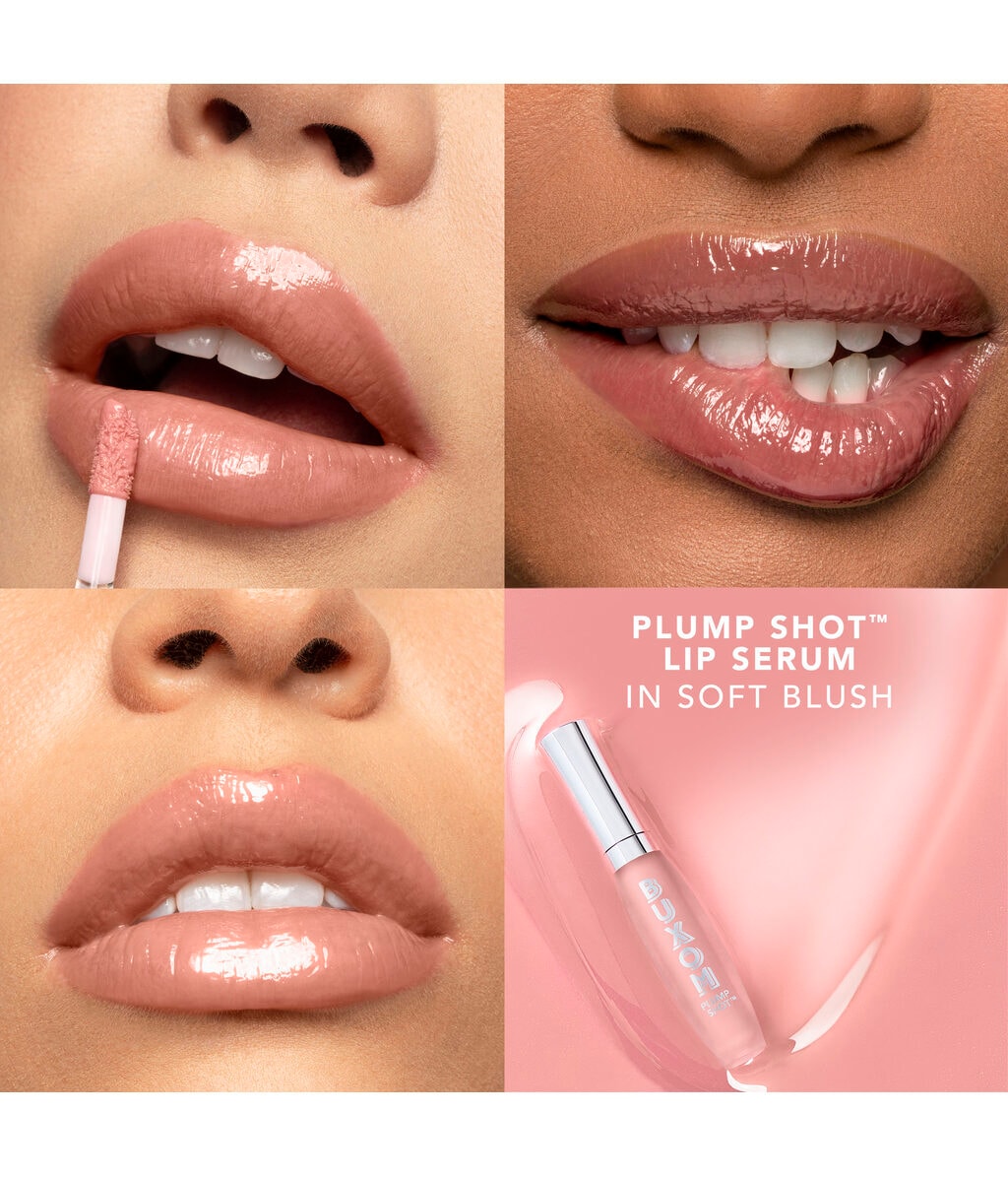 Сыворотка-блеск для губ Buxom Plump Shot Peptide Lip Serum, для объёма, с пептидами, оттенок Soft Blush, 4 мл — фото 3