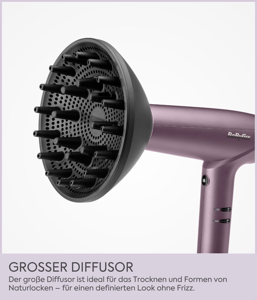 Фен BaByliss Futura, двигатель BLDC, с диффузором, 1600 Вт — фото 6
