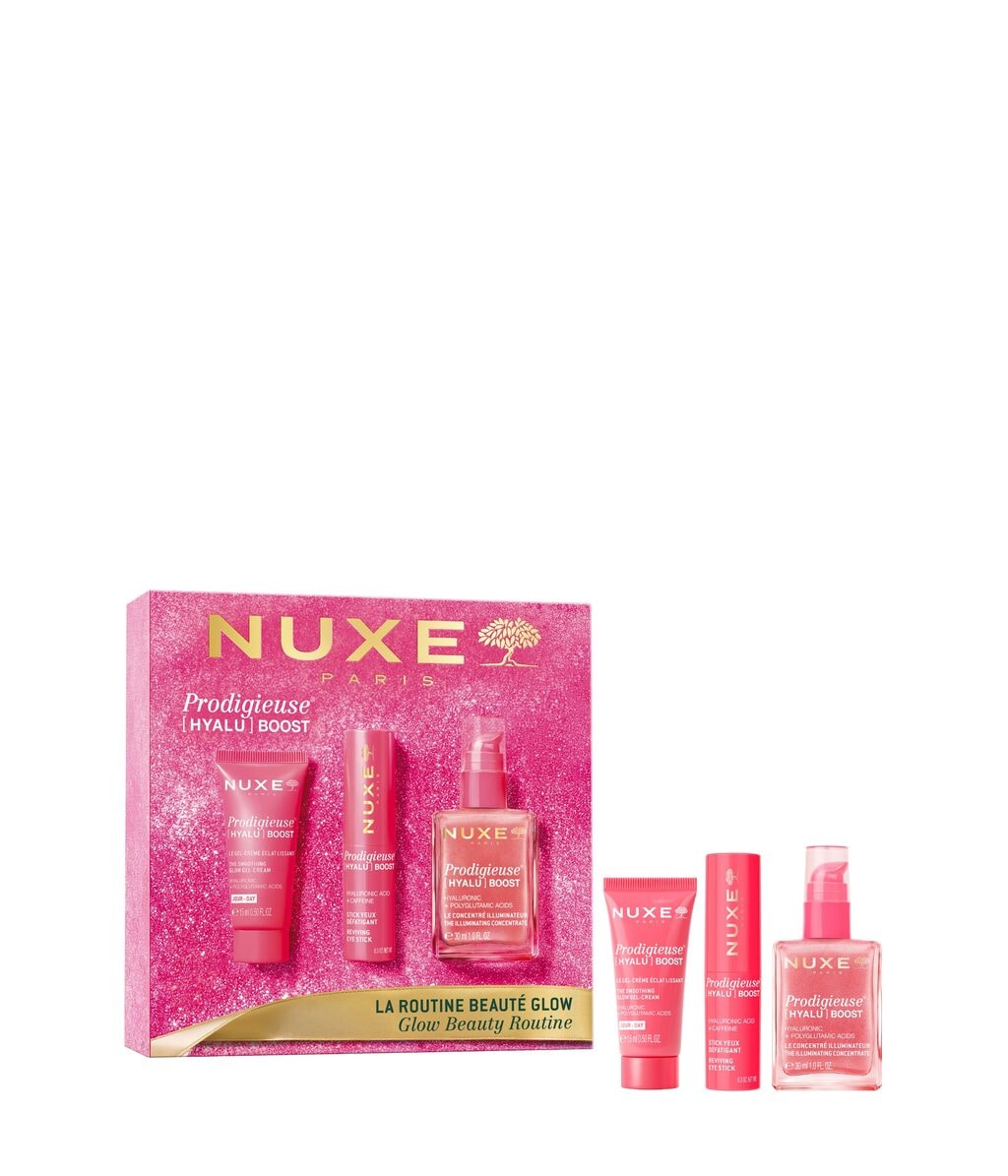 Набор Nuxe Prodigieuse [HYALU] Boost Glow Beauty Routine, увлажняющий, 1 набор (сыворотка 30 мл, крем 15 мл, стик 8,5 г)