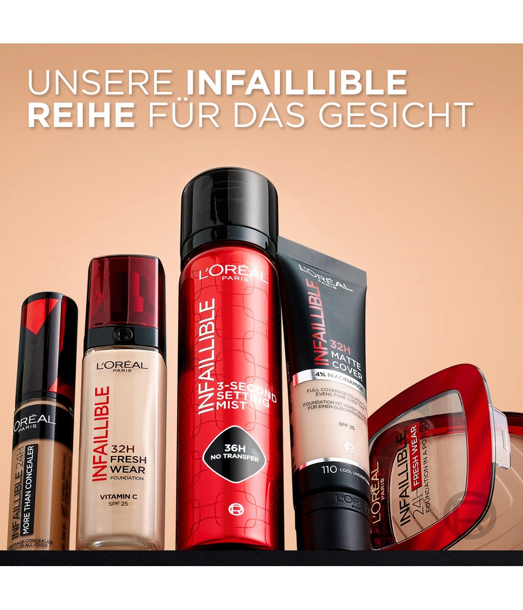 Тональная основа L'Oreal Paris Infaillible 32H Fresh Wear стойкая, натуральный финиш, оттенок 132 Cool, 30 мл — фото 6