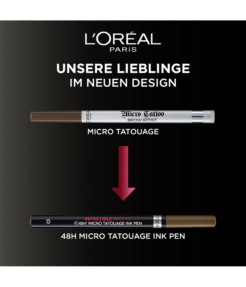 Карандаш для бровей L'Oreal Paris Unbelieva Brow Micro Tatouage стойкий, оттенок 1.0 Ebony, 1 г — фото 5