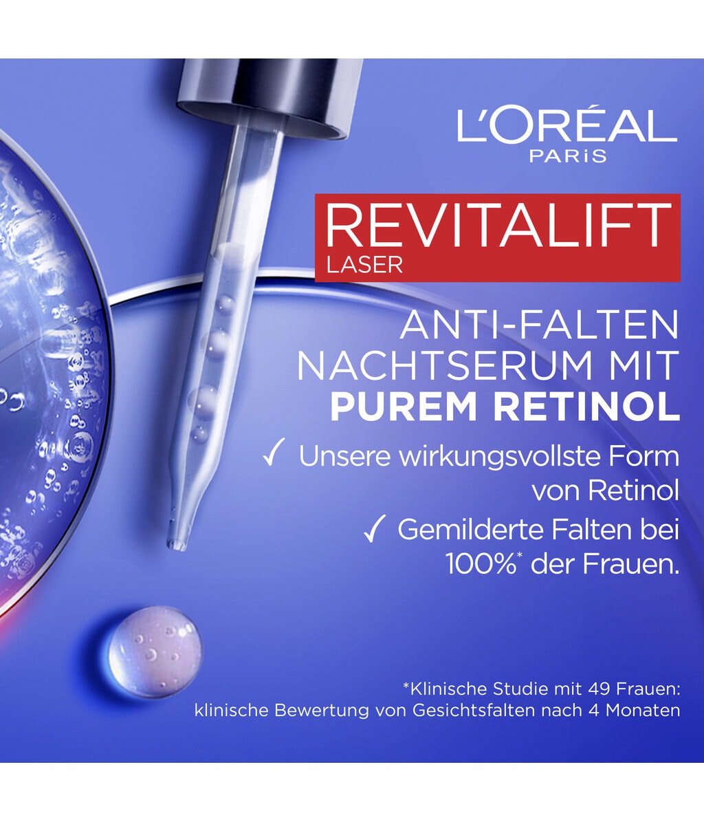 Сыворотка для лица L'Oreal Paris Revitalift Laser Pure Retinol Night Serum, ночная, с ретинолом, против морщин, 30 мл — фото 3