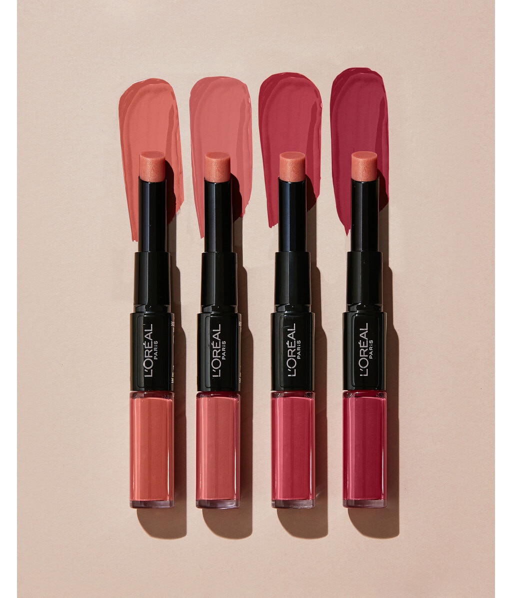 Помада L'Oreal Paris Infaillible 2-Step стойкая, с блеском, оттенок 216 Relentless Rose, 6 мл — фото 3