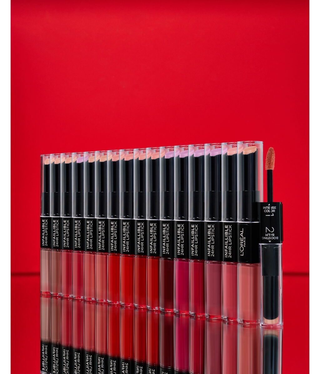 Помада L'Oreal Paris Infaillible 2-Step стойкая, с блеском, оттенок 216 Relentless Rose, 6 мл — фото 4