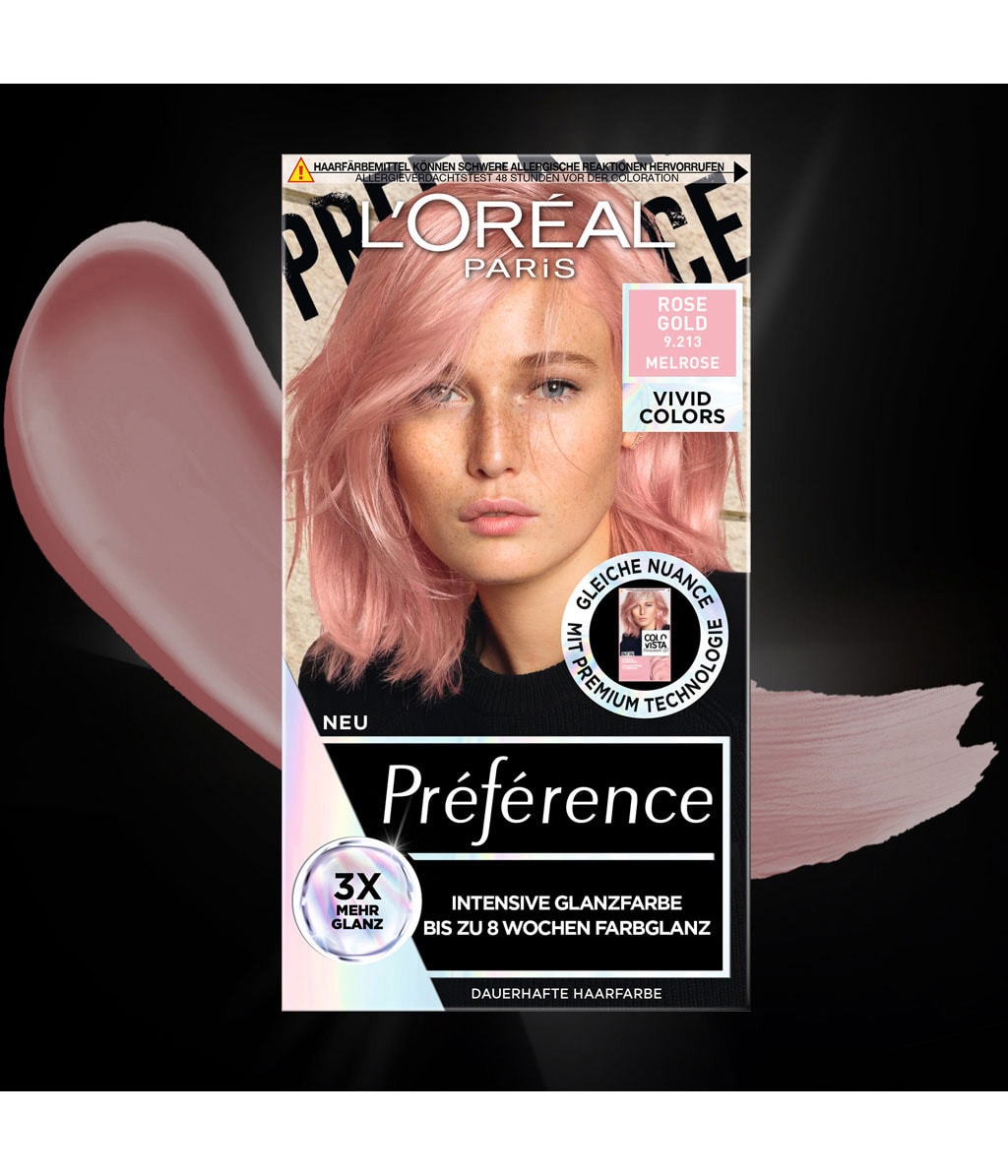 Краска для волос L'Oreal Paris Preference Vivid Colours, оттенок Rose Gold — фото 2