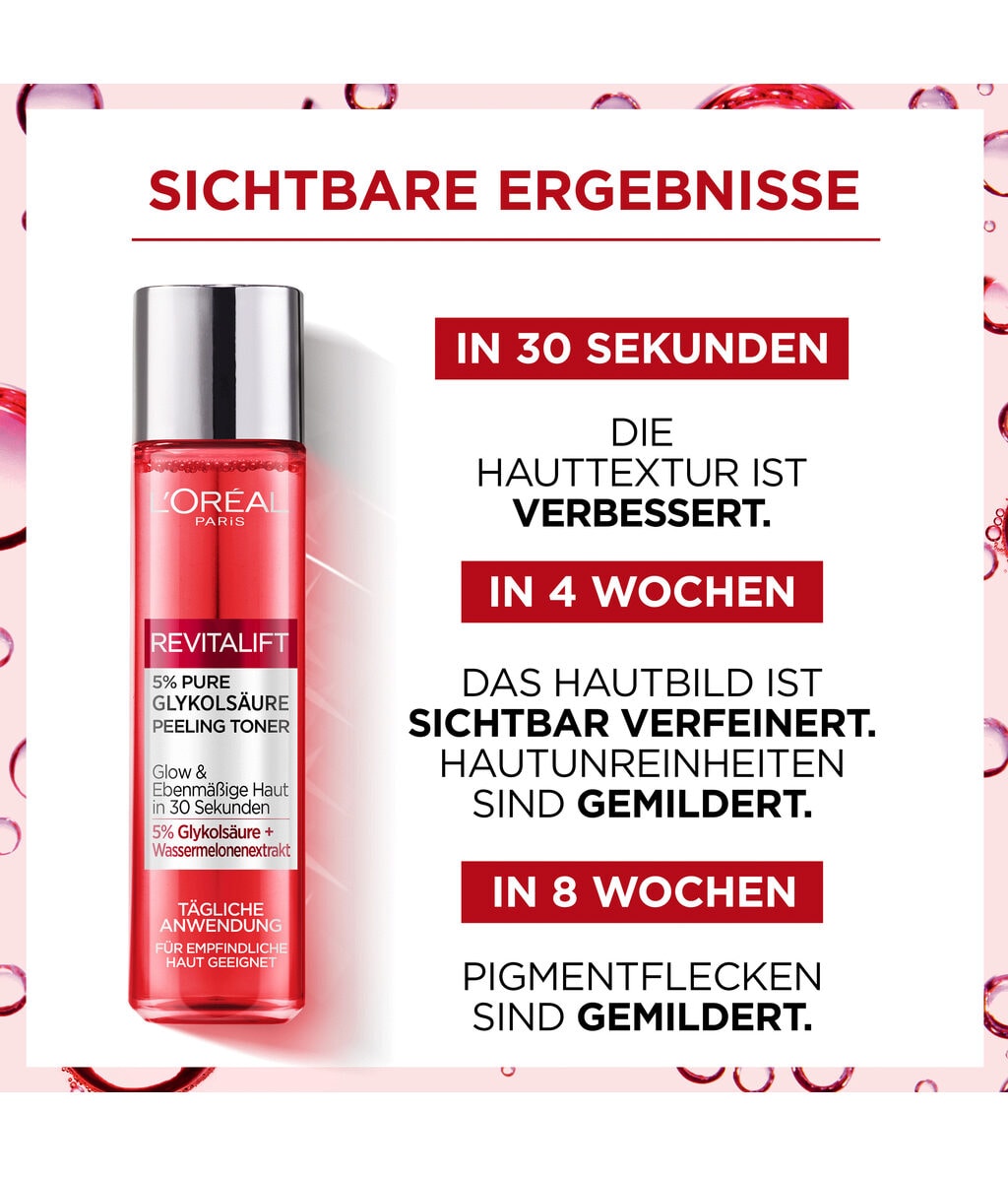Пилинг-тоник для лица L'Oreal Paris Revitalift 5% Pure Glycolic Acid Peeling Toner, с гликолевой кислотой, 180 мл — фото 5