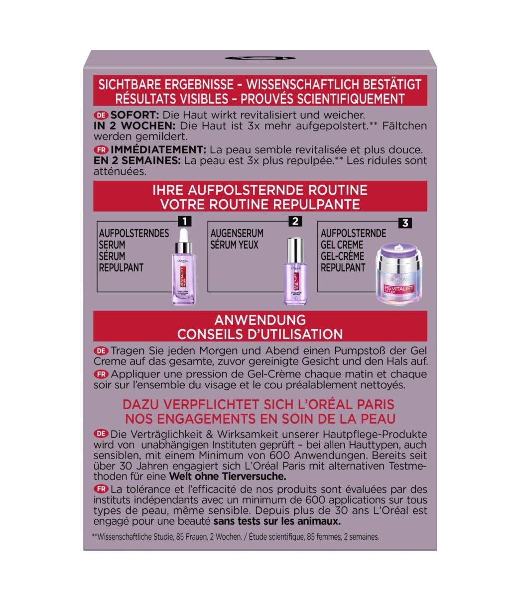 Гель-крем для лица L'Oreal Paris Revitalift Filler антивозрастной, с гиалуроновой кислотой, 50 мл — фото 3
