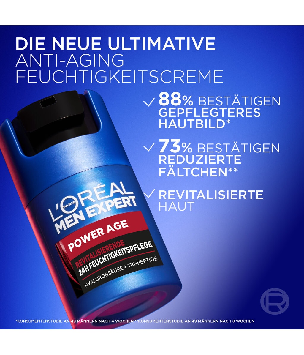 Крем для лица L'Oreal Men Expert Power Age антивозрастной, увлажняющий, для мужчин, для сухой кожи, 50 мл — фото 3