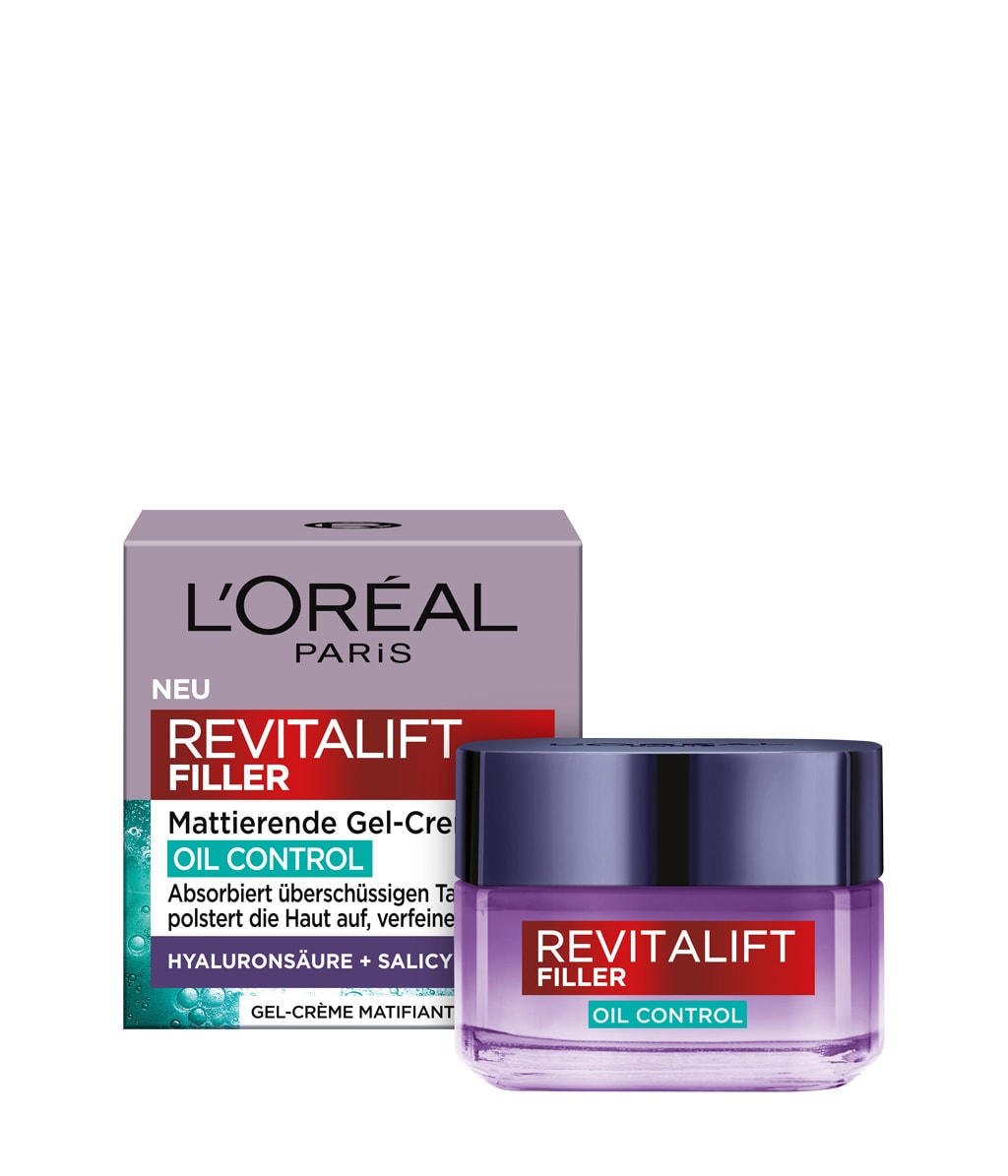 Гель-крем для лица L'Oreal Paris Revitalift Filler Oil Control матирующий, антивозрастной, для жирной кожи, 50 мл — фото 2