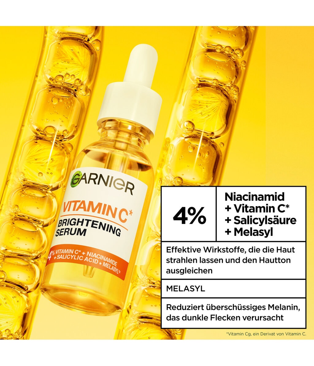Сыворотка для лица Garnier SkinActive Vitamin C Brightening Serum, осветляющая, с ниацинамидом, 30 мл — фото 6