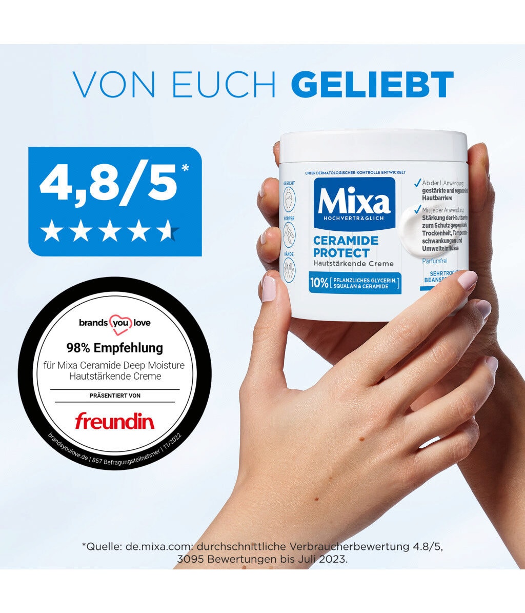 Крем для тела Mixa Ceramide Protect, укрепляющий, для очень сухой кожи, для всей семьи, 400 мл — фото 5