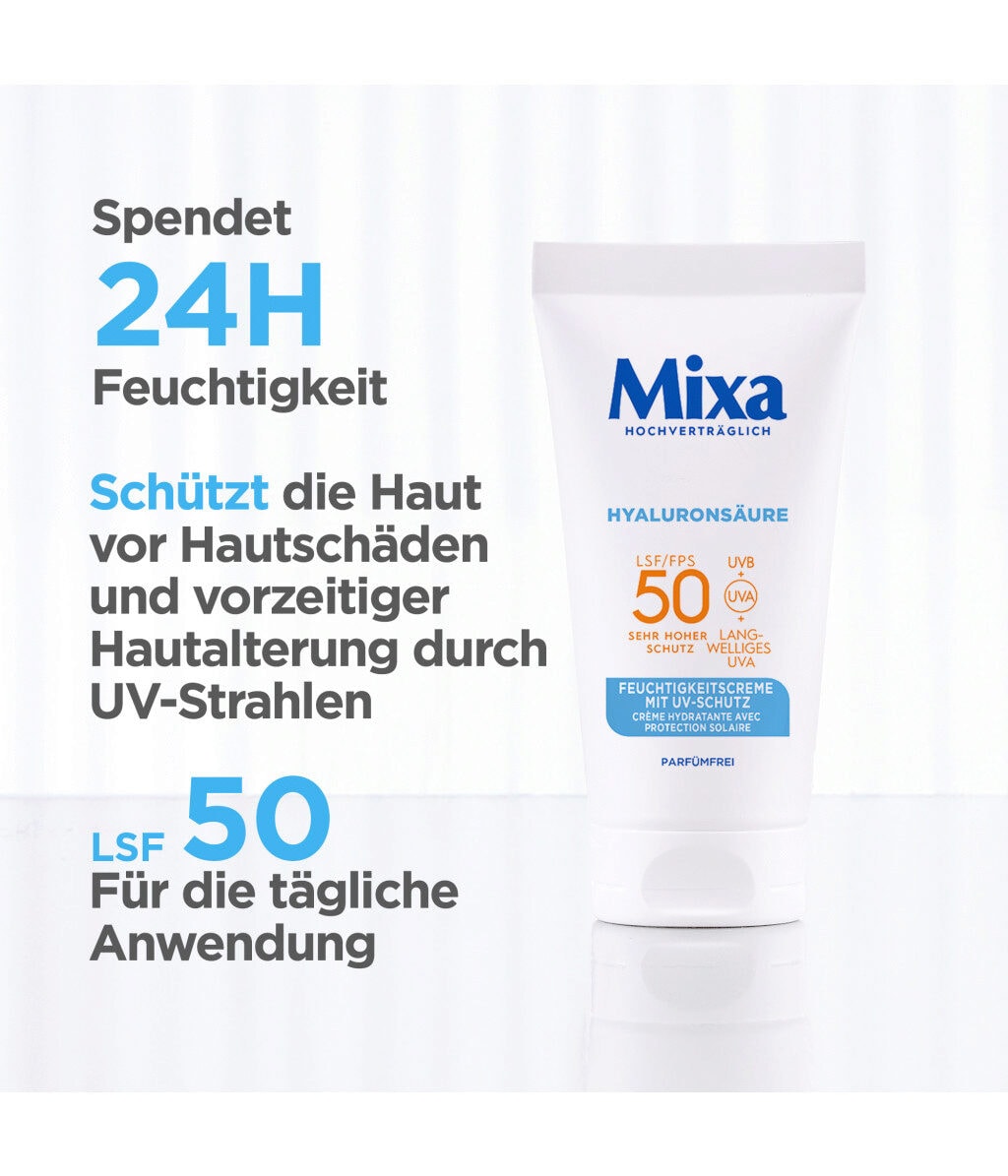 Крем для лица Mixa увлажняющий, SPF 50, для чувствительной кожи, 50 мл — фото 4