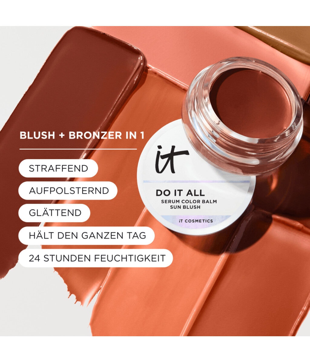 Румяна-бронзер IT Cosmetics Do It All Serum Color Balm 60 Sun Rush, кремовые, 18 г — фото 6