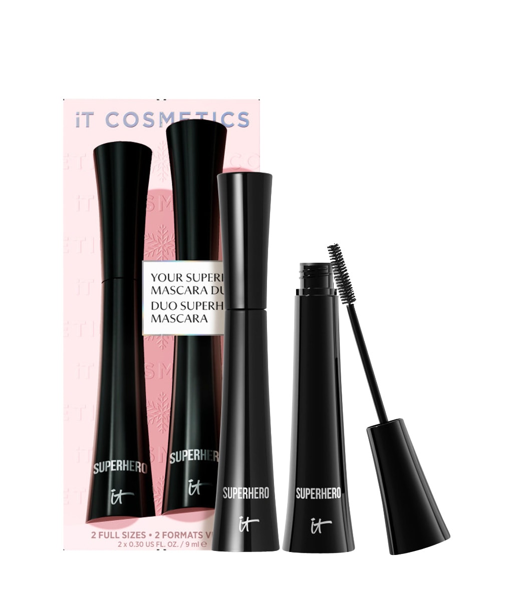 Набор туши для ресниц IT Cosmetics Superhero Mascara Duo с эффектом объёма, оттенок Super Black, 18 мл