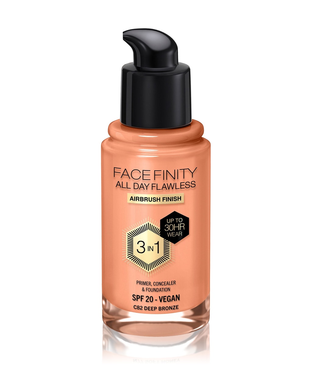 Тональная основа Max Factor Facefinity All Day Flawless стойкая, оттенок 82 Deep Bronze, 30 мл — фото 2