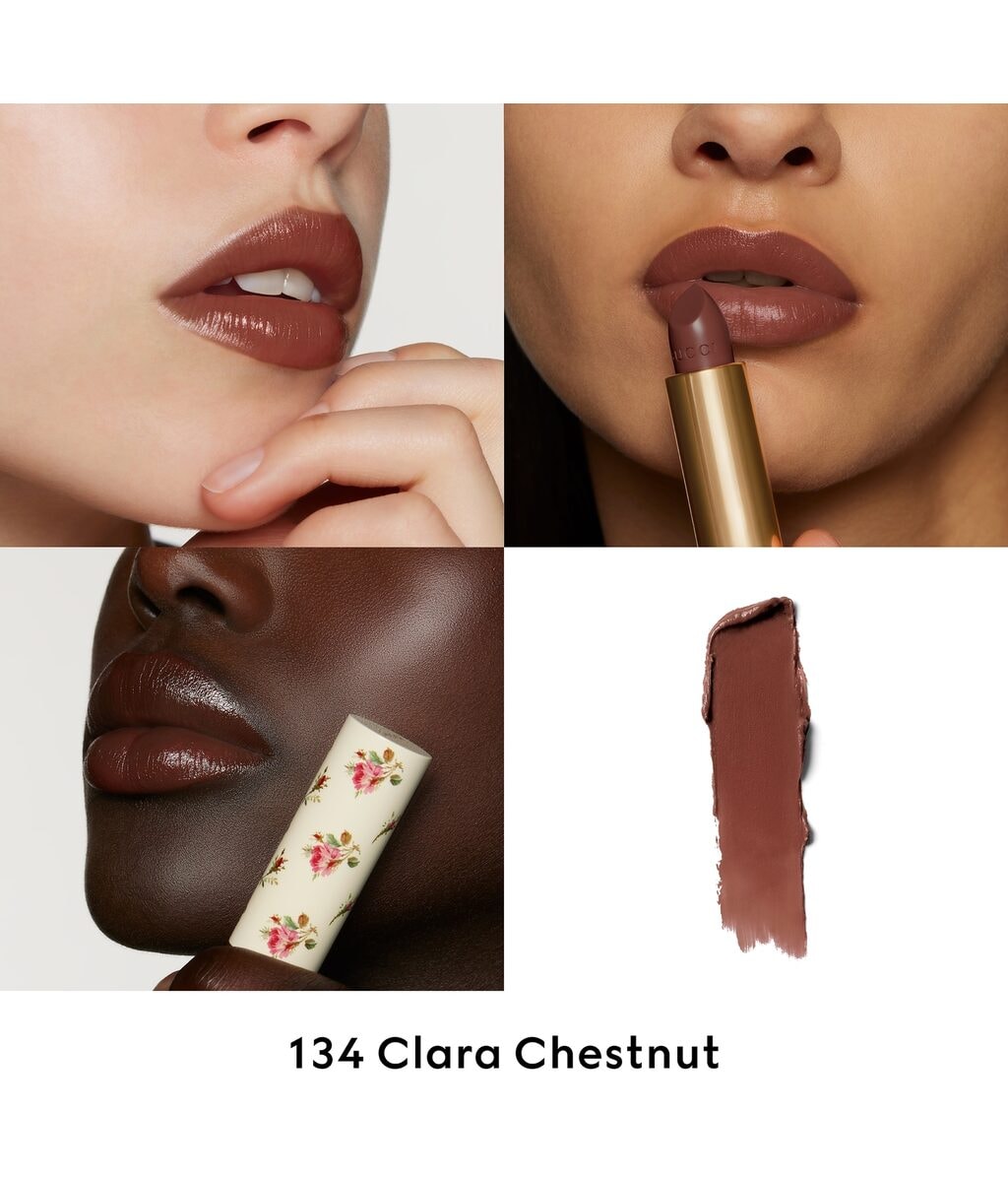 Помада Gucci Rouge a Levres Voile полупрозрачная, оттенок 134 Clara Chestnut, 3,5 г — фото 3