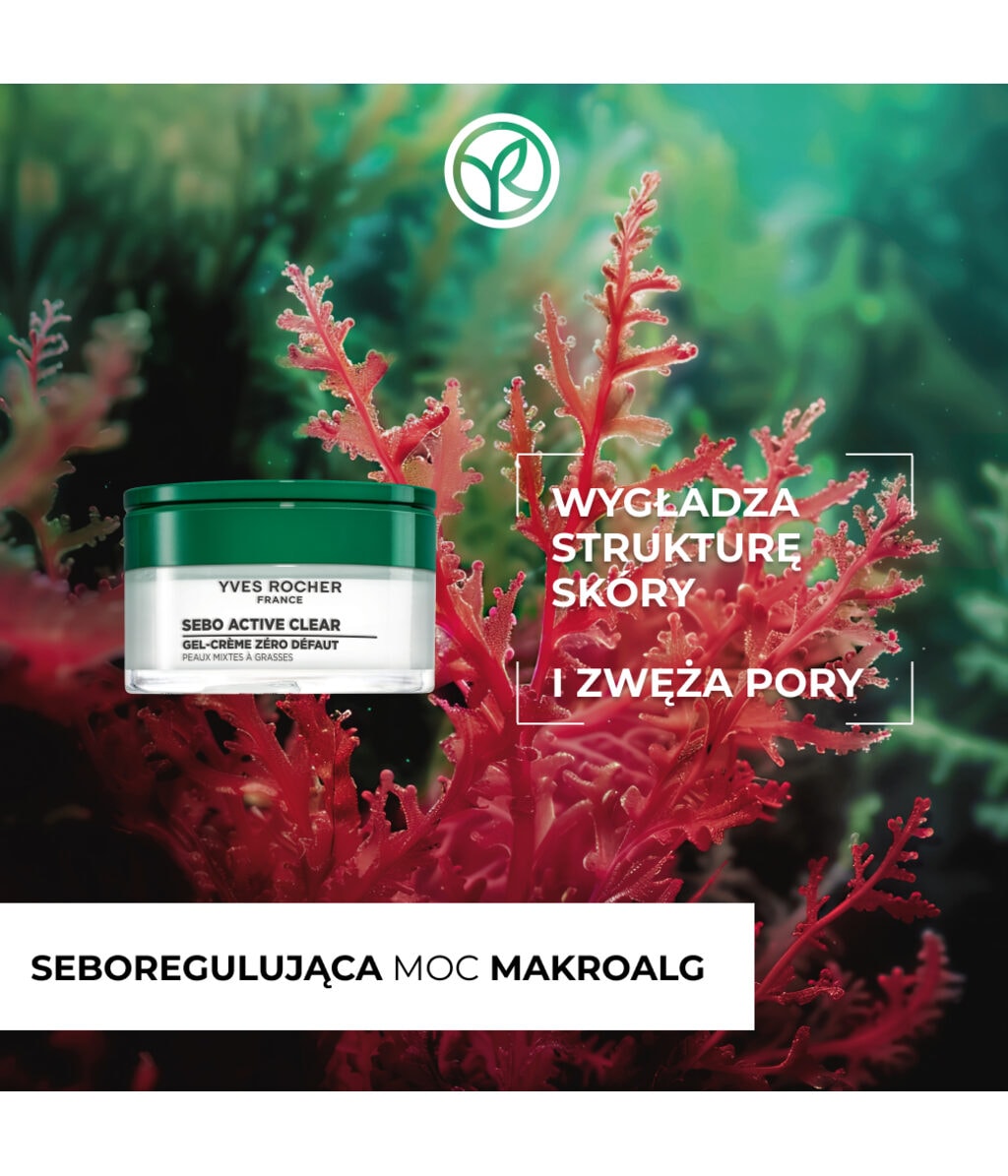 Гель-крем для лица Yves Rocher Sebo Active Clear Zero Blemish Gel Cream матирующий, для комбинированной и жирной кожи, 50 мл — фото 2