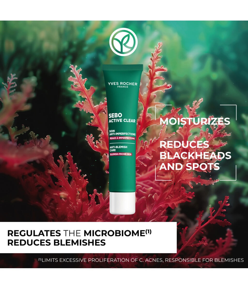 Крем для лица Yves Rocher Sebo Active Clear Anti-Blemish Care увлажняющий, против несовершенств, 40 мл — фото 5