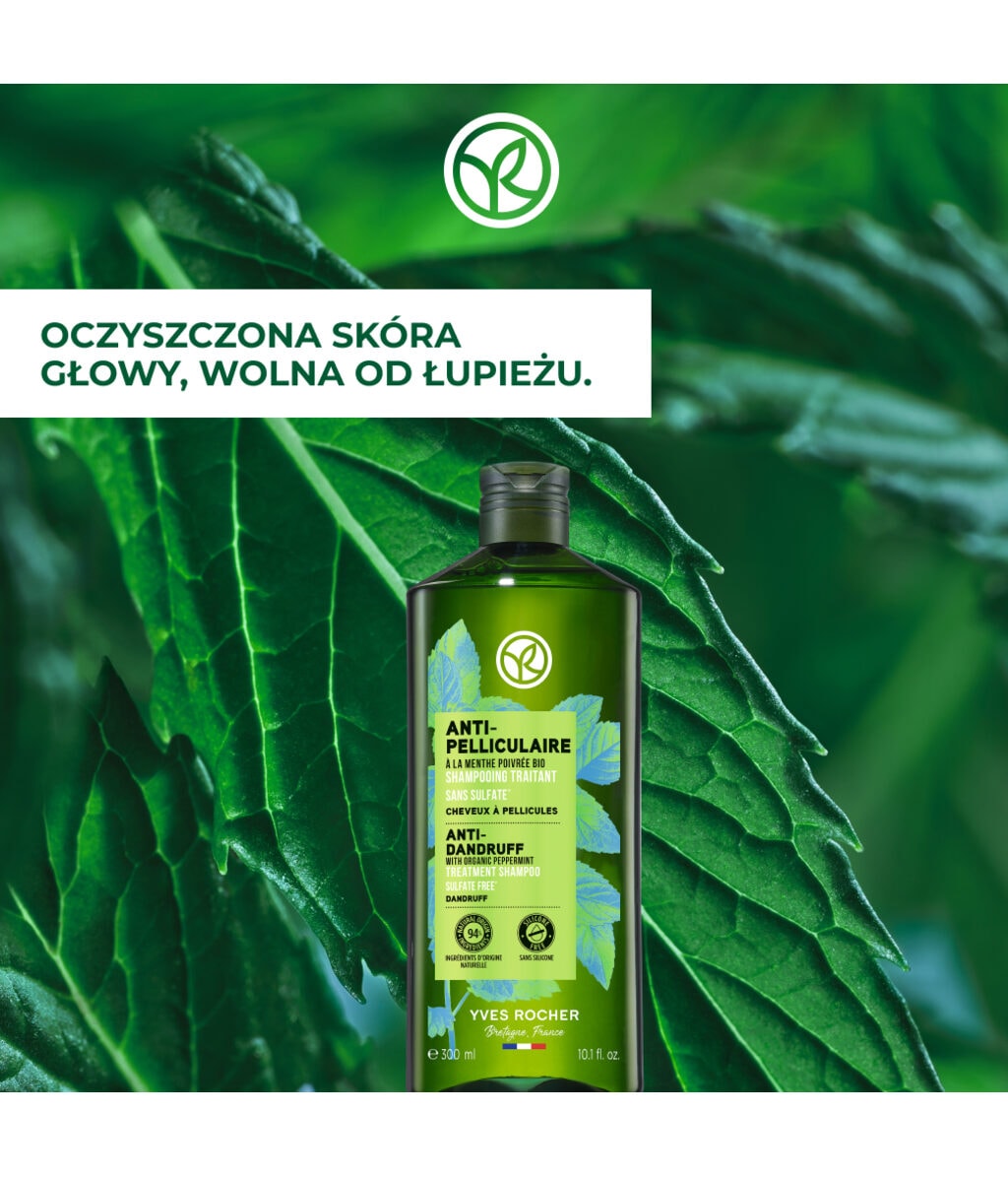Шампунь против перхоти Yves Rocher Anti-Dandruff без сульфатов, с мятой — фото 2