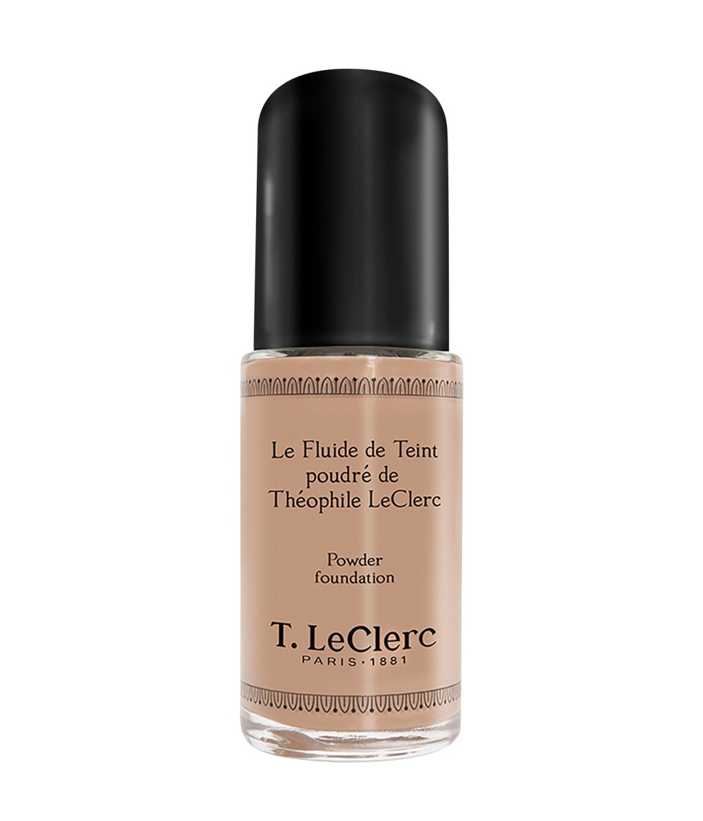 Тональная основа T.LeClerc Powdery Complexion Fluid кремовая, матовая, оттенок 05 - Beige Ambré Mat