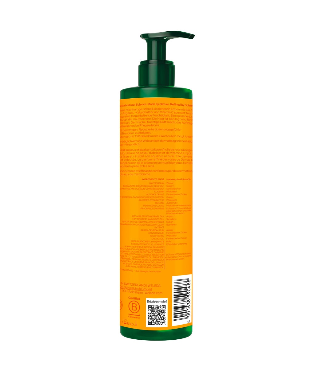 Лосьон для тела Weleda Sea Buckthorn Regenerating Body Lotion, восстанавливающий, увлажнение 48 часов, 250 мл — фото 2