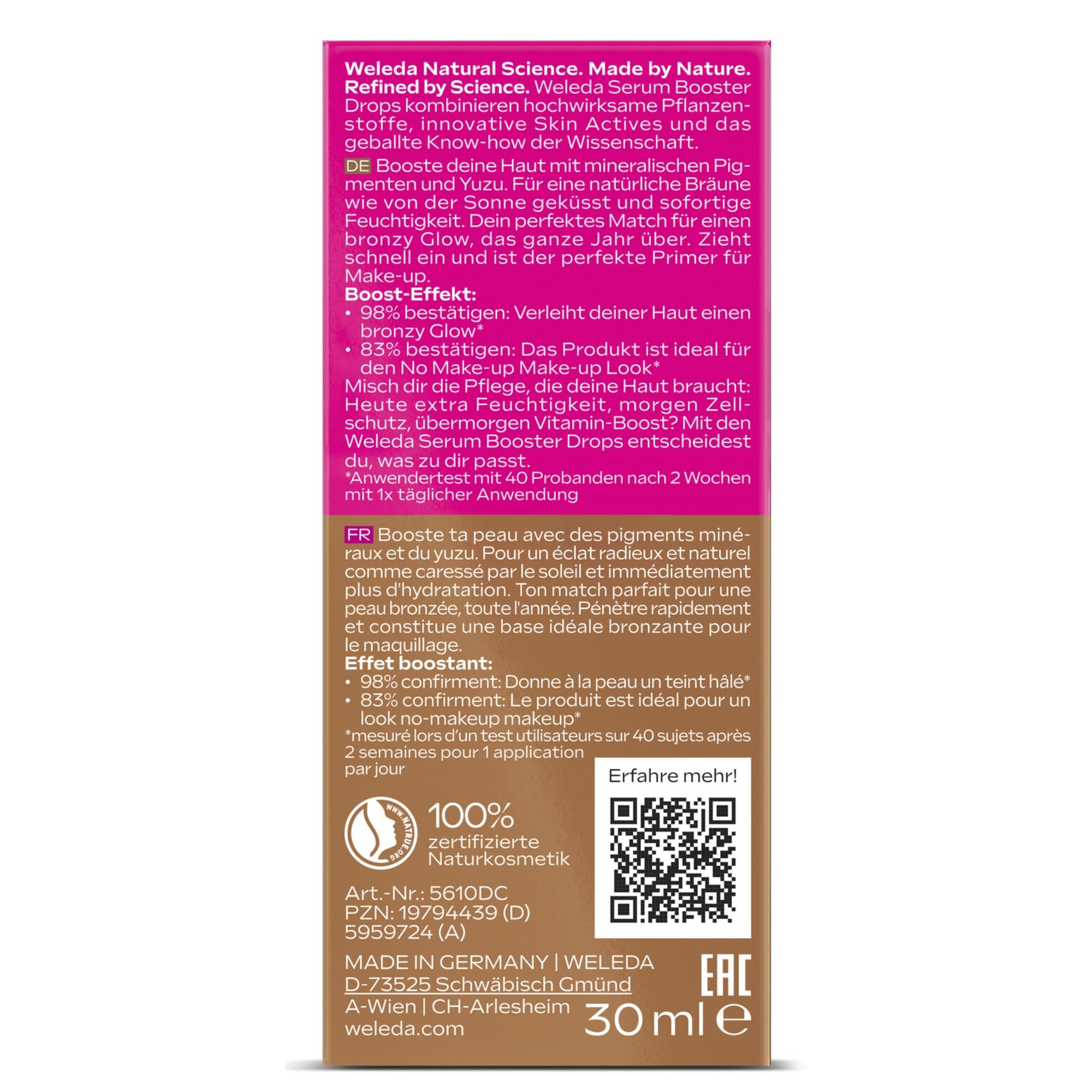 Бронзирующая сыворотка для лица Weleda Sunkissed Bronzing Serum Drops, с минеральными пигментами, 30 мл — фото 2