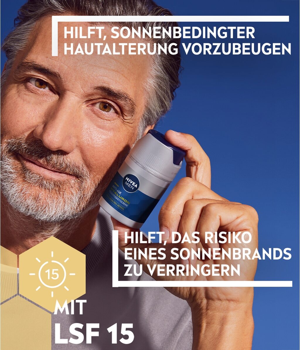 Мужской крем для лица Nivea Men Anti-Age Hyaluron увлажняющий, против морщин, SPF 15, 50 мл — фото 4