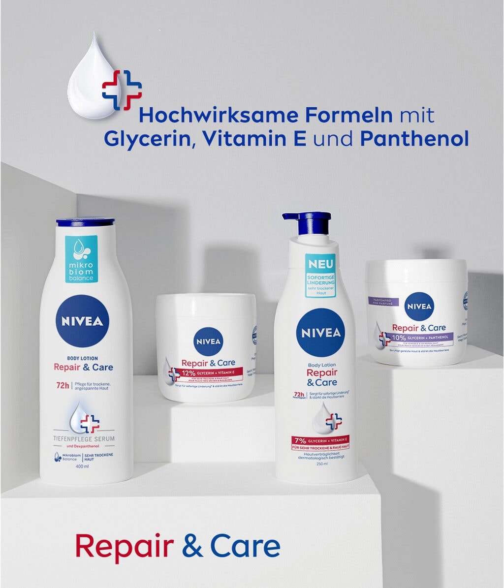 Крем для тела Nivea Repair & Care, с 15% глицерина и витамином E, для очень сухой кожи, 400 мл — фото 6