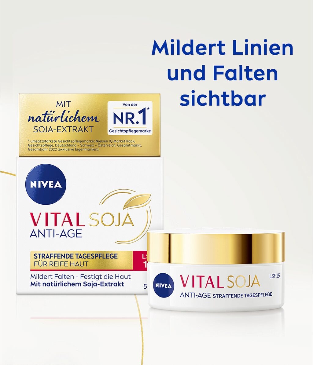 Дневной крем для лица Nivea Vital Soya Anti-Age укрепляющий, SPF 15, для зрелой кожи, 50 мл — фото 5