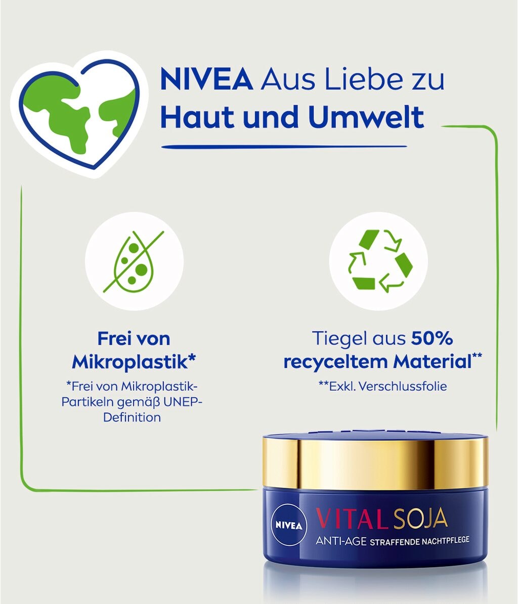 Ночной крем для лица Nivea Vital Soya Anti-Age укрепляющий, с экстрактом сои, для зрелой кожи, 50 мл — фото 3