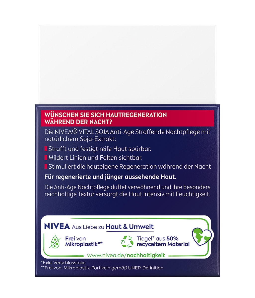 Ночной крем для лица Nivea Vital Soya Anti-Age укрепляющий, с экстрактом сои, для зрелой кожи, 50 мл — фото 2