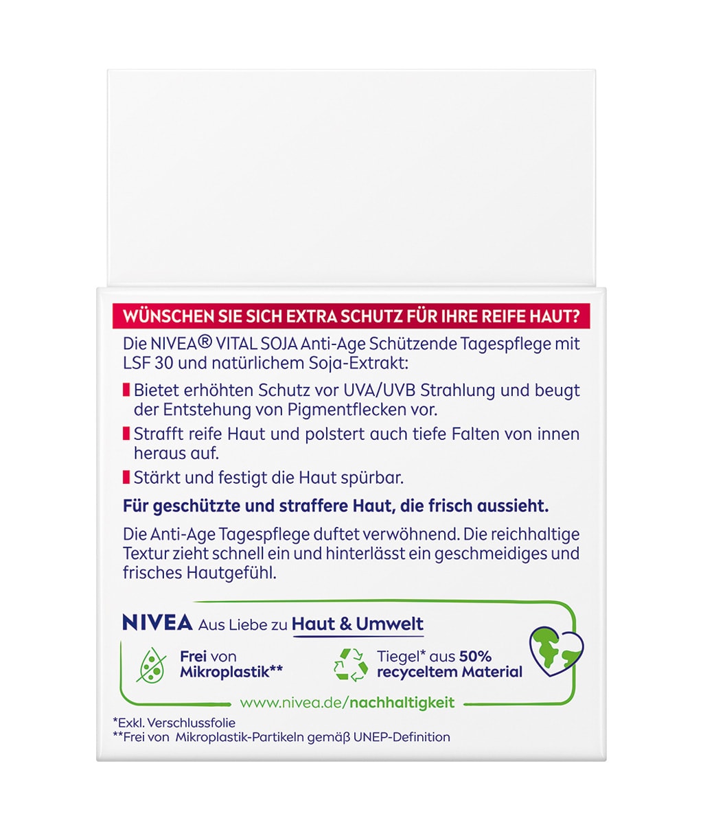 Дневной крем для лица Nivea Vital Soya Anti-Age защитный, SPF 30, для зрелой кожи, 50 мл — фото 2