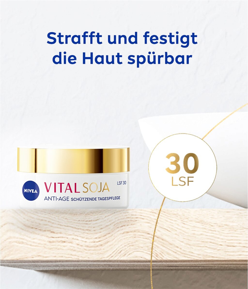 Дневной крем для лица Nivea Vital Soya Anti-Age защитный, SPF 30, для зрелой кожи, 50 мл — фото 4