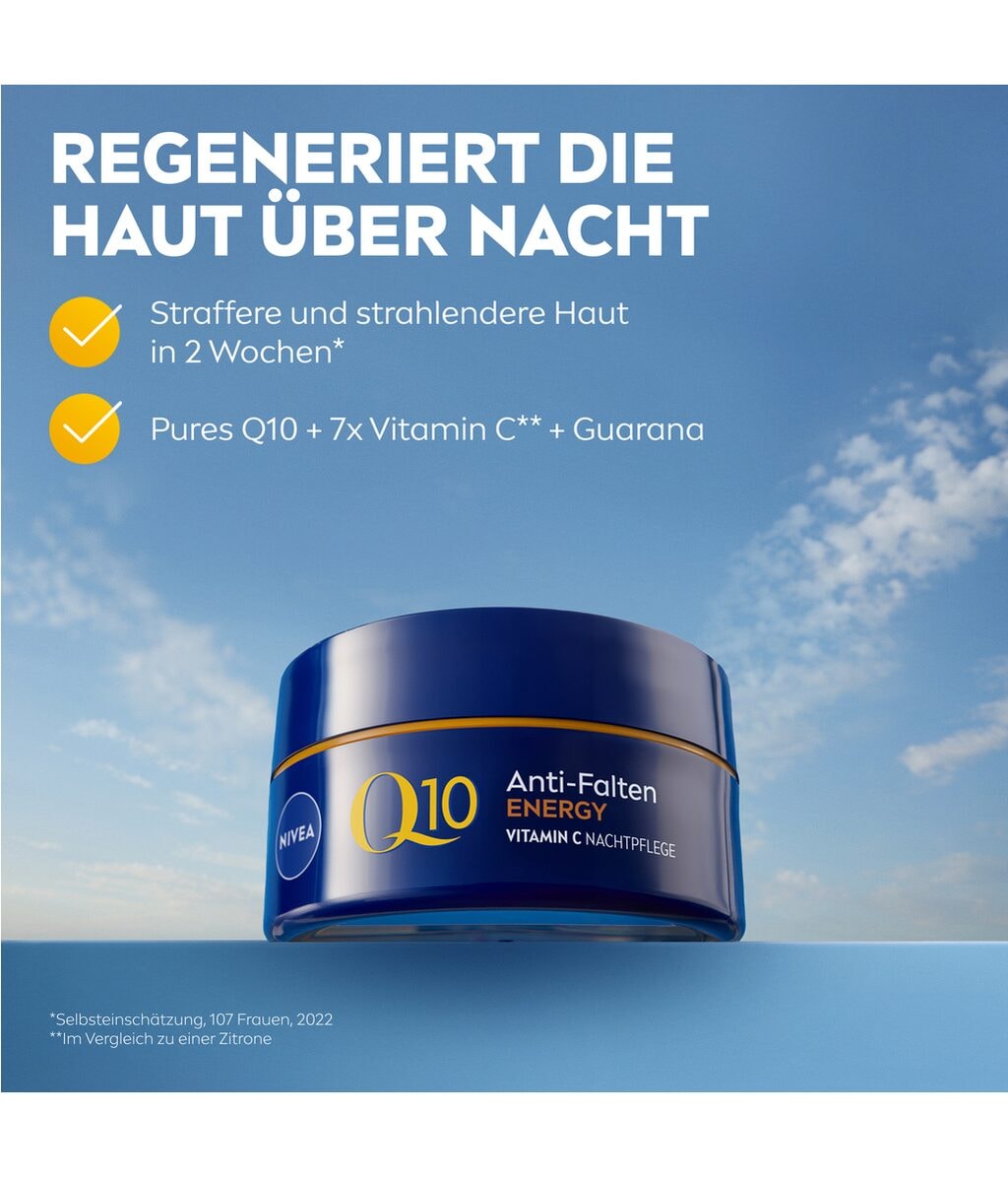 Ночной крем для лица Nivea Q10 Energy против морщин, с витамином C, 50 мл — фото 3