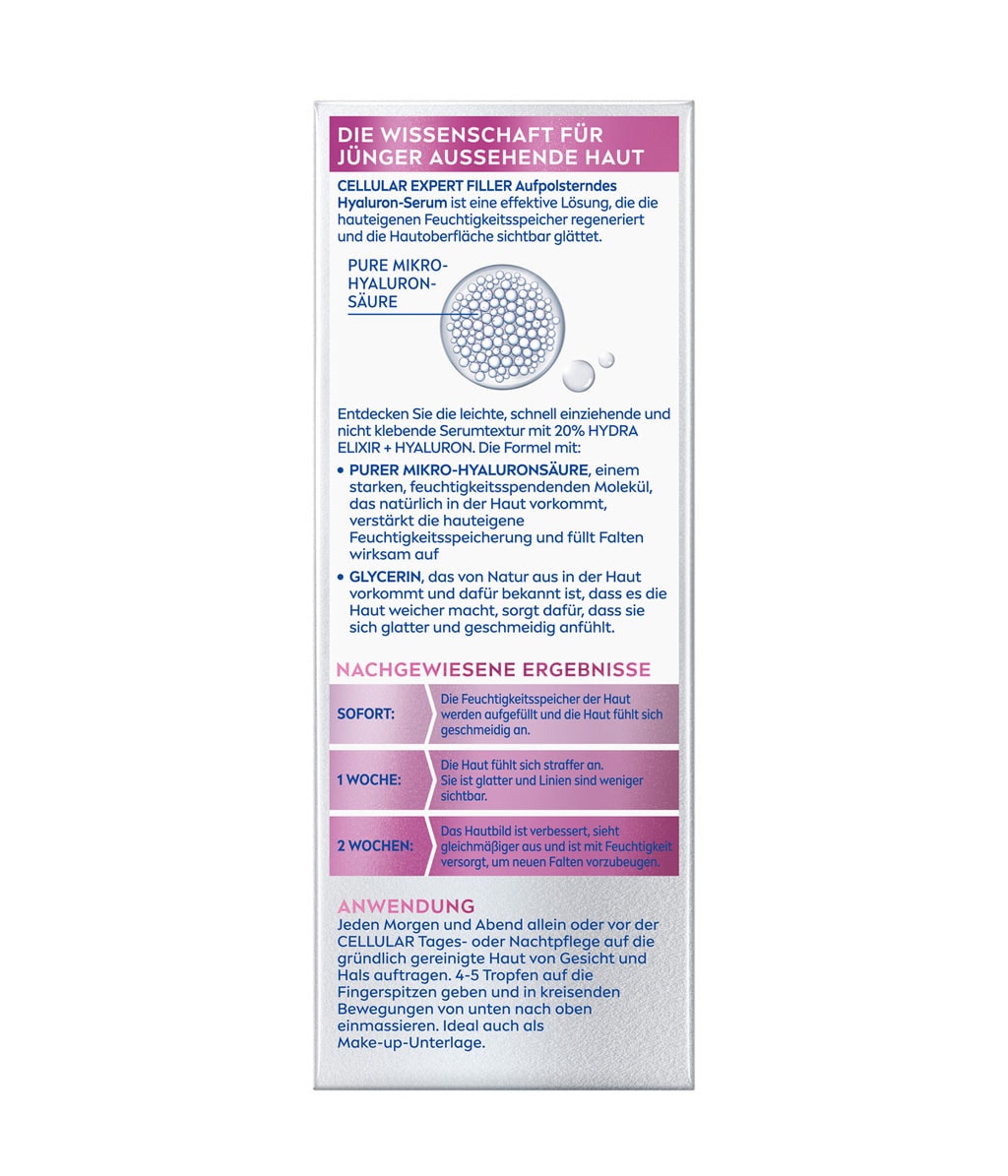 Сыворотка для лица Nivea Cellular Expert Filler Replumping Serum, с гиалуроновой кислотой, наполняющая, 30 мл — фото 2