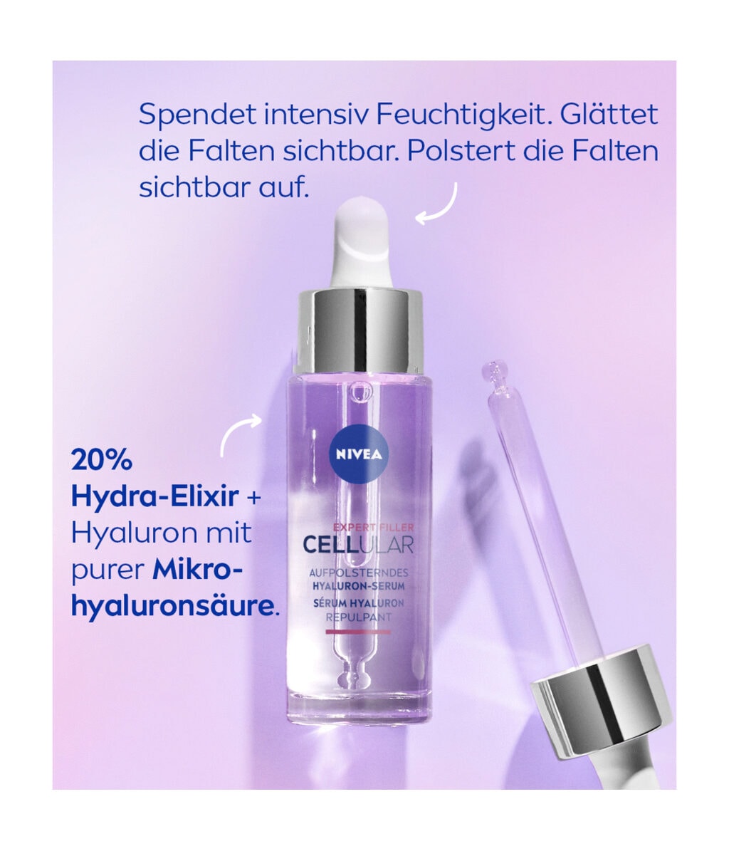 Сыворотка для лица Nivea Cellular Expert Filler Replumping Serum, с гиалуроновой кислотой, наполняющая, 30 мл — фото 4