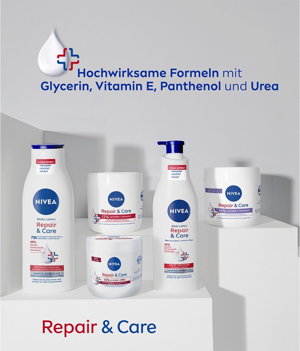 Крем для тела Nivea Repair & Care Urea, с 15% глицерина и мочевиной, для очень сухой кожи, 400 мл — фото 6