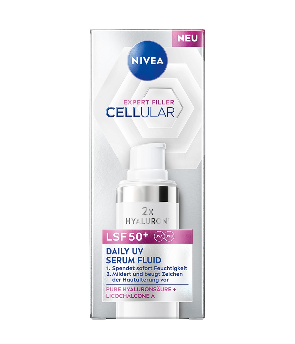 Сыворотка-флюид для лица Nivea Cellular Expert Filler Daily UV Serum Fluid, антивозрастная, SPF 50+, 30 мл — фото 2
