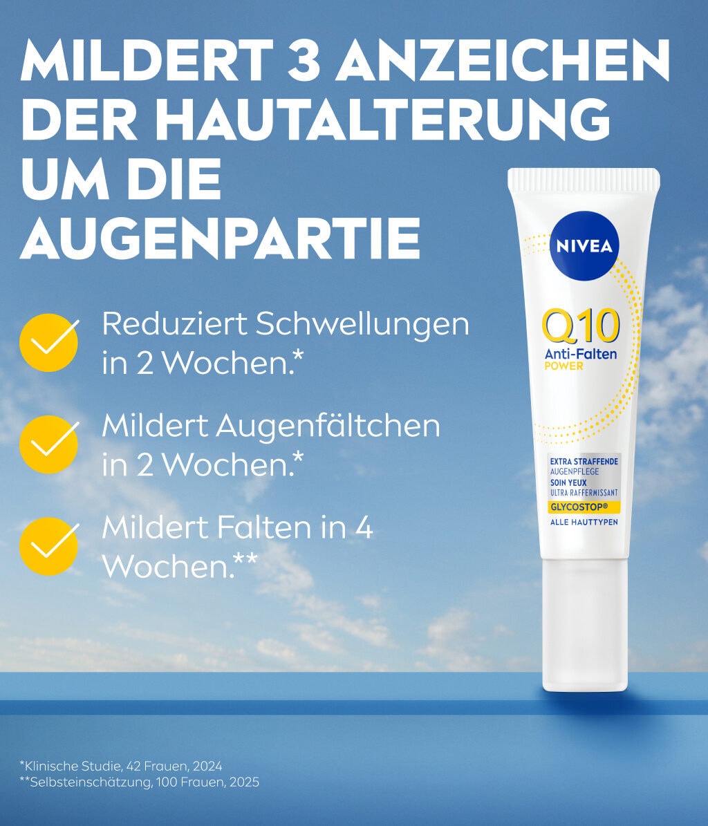 Сыворотка для кожи вокруг глаз Nivea Q10 Anti-Wrinkle Power, против морщин и отёчности, 15 мл — фото 3