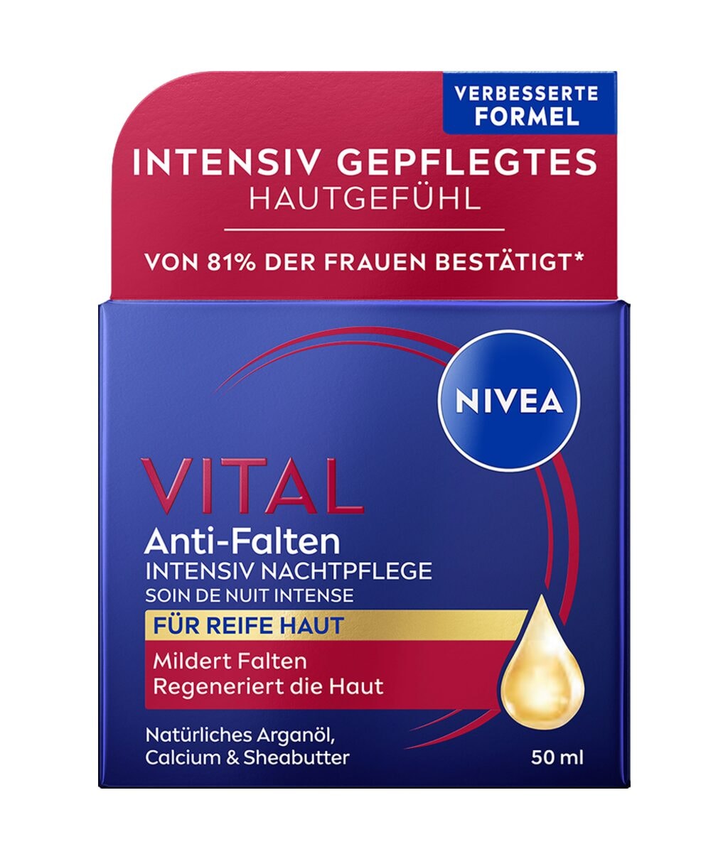 Ночной крем для лица Nivea Vital против морщин, для зрелой кожи, 50 мл — фото 3