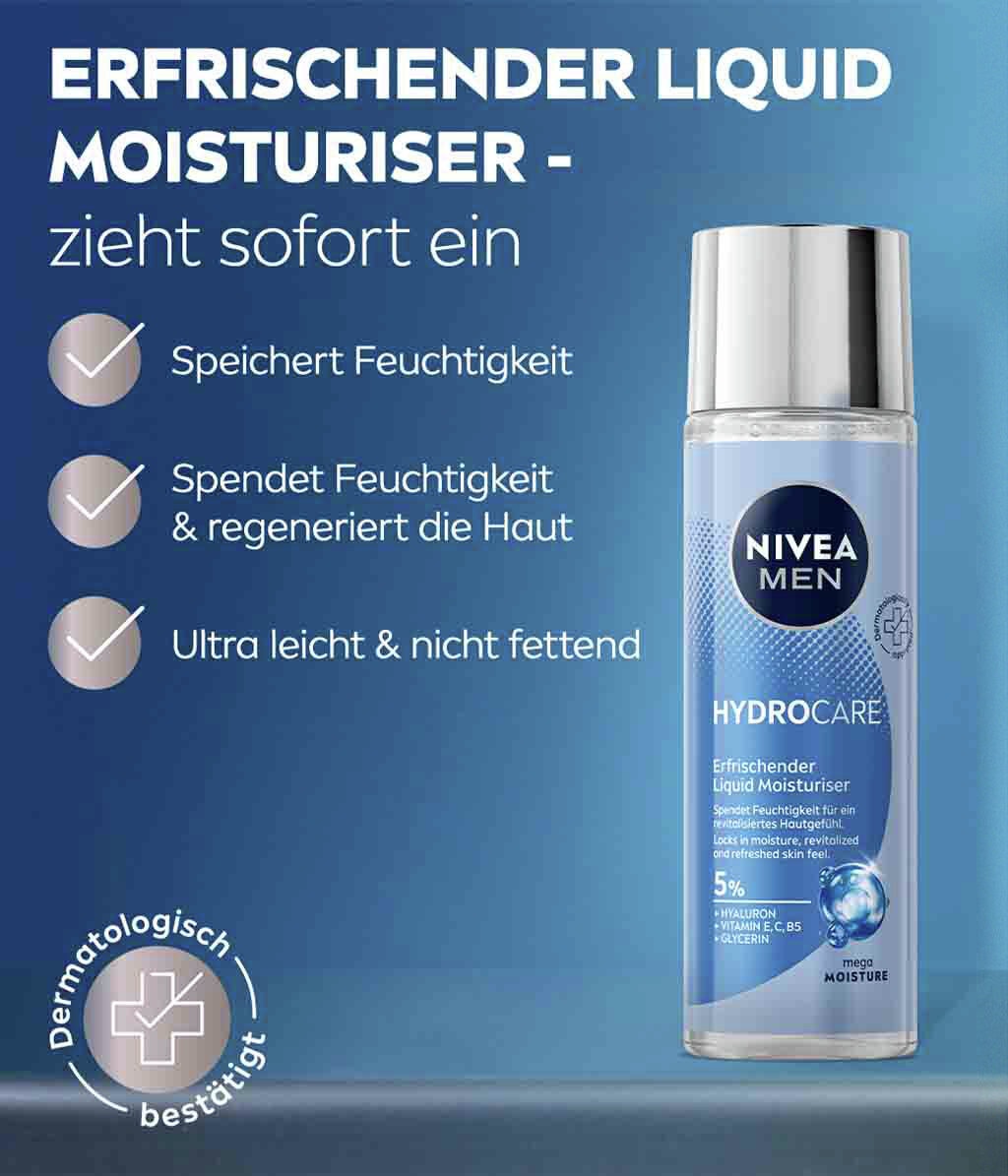 Мужской крем для лица Nivea Men Hydrocare жидкий, увлажняющий, 100 мл — фото 3