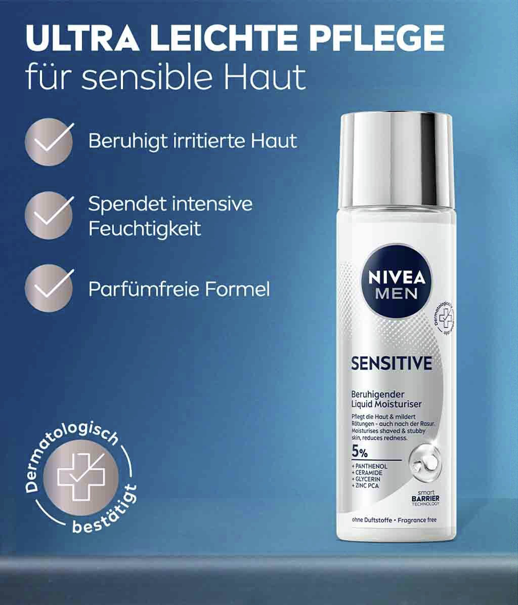 Мужской крем для лица Nivea Men Sensitive жидкий, успокаивающий, для чувствительной кожи, 100 мл — фото 3