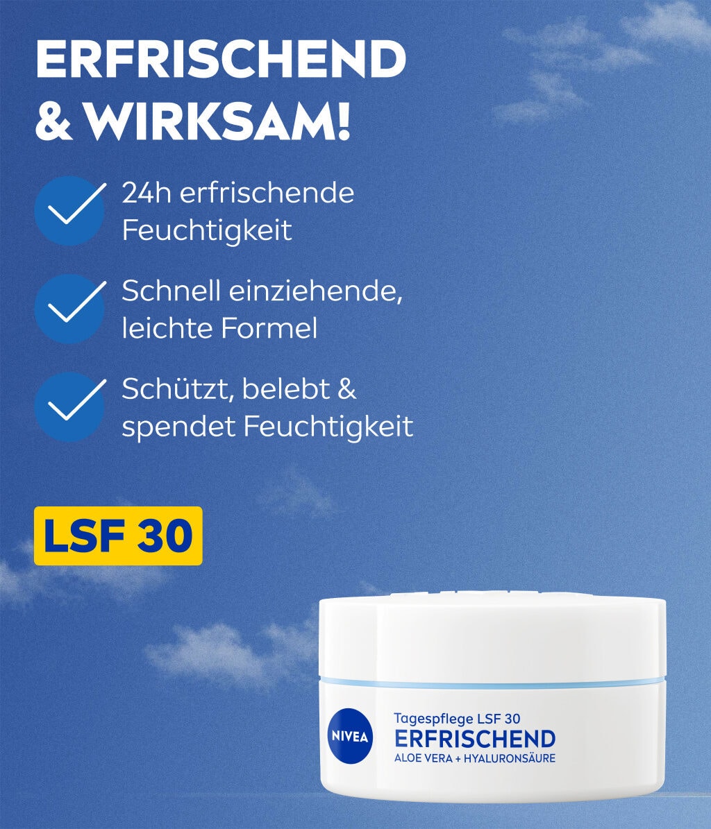 Дневной крем для лица Nivea освежающий, увлажняющий, SPF 30, для нормальной кожи, 50 мл — фото 3